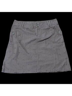 Columbia Womens Gray Cargo Cotton Floral Embroidered Skirt Size M 32W 10L